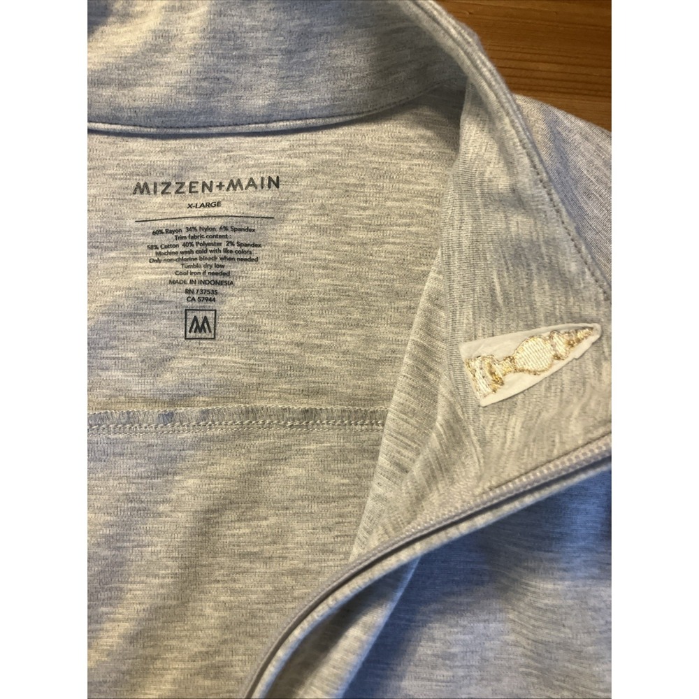 Mizzen+Main ProFlex Performance Full Zip Vest Men's Heather Gray Golf XL Logo - Picture 3 of 8